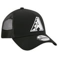 thumbnail image 3 of Men's New Era Black Arizona Diamondbacks A-Frame 9FORTY Trucker Adjustable Hat, 3 of 6