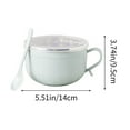 thumbnail image 3 of Iumwxz Stainless Steel Insulated Soup Bowl for Instant Noodles Blue Scald Proof Household Tableware with Heat Resistant Handle 14x12x9.5cm for Students Office Lunch Camping Travel, 3 of 6