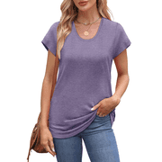 MOSHU Casual Womens T-Shirts Basic Tops for Women Cap Sleeve Loose Tank Tops