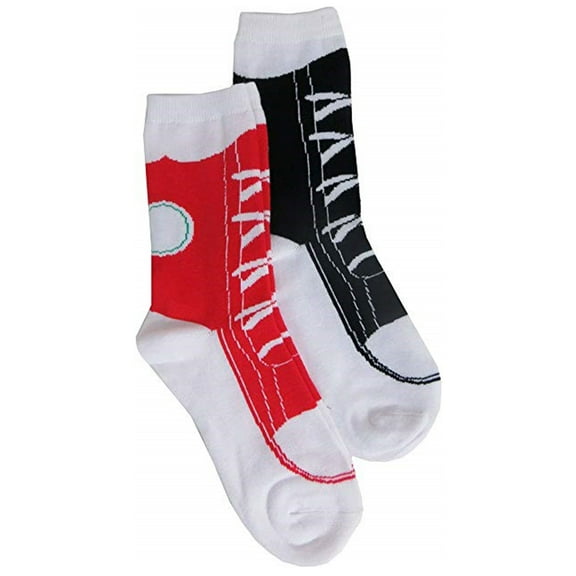 Sneaker Style Fun Knitted Crew socks Set of 2 - Size: 9-11