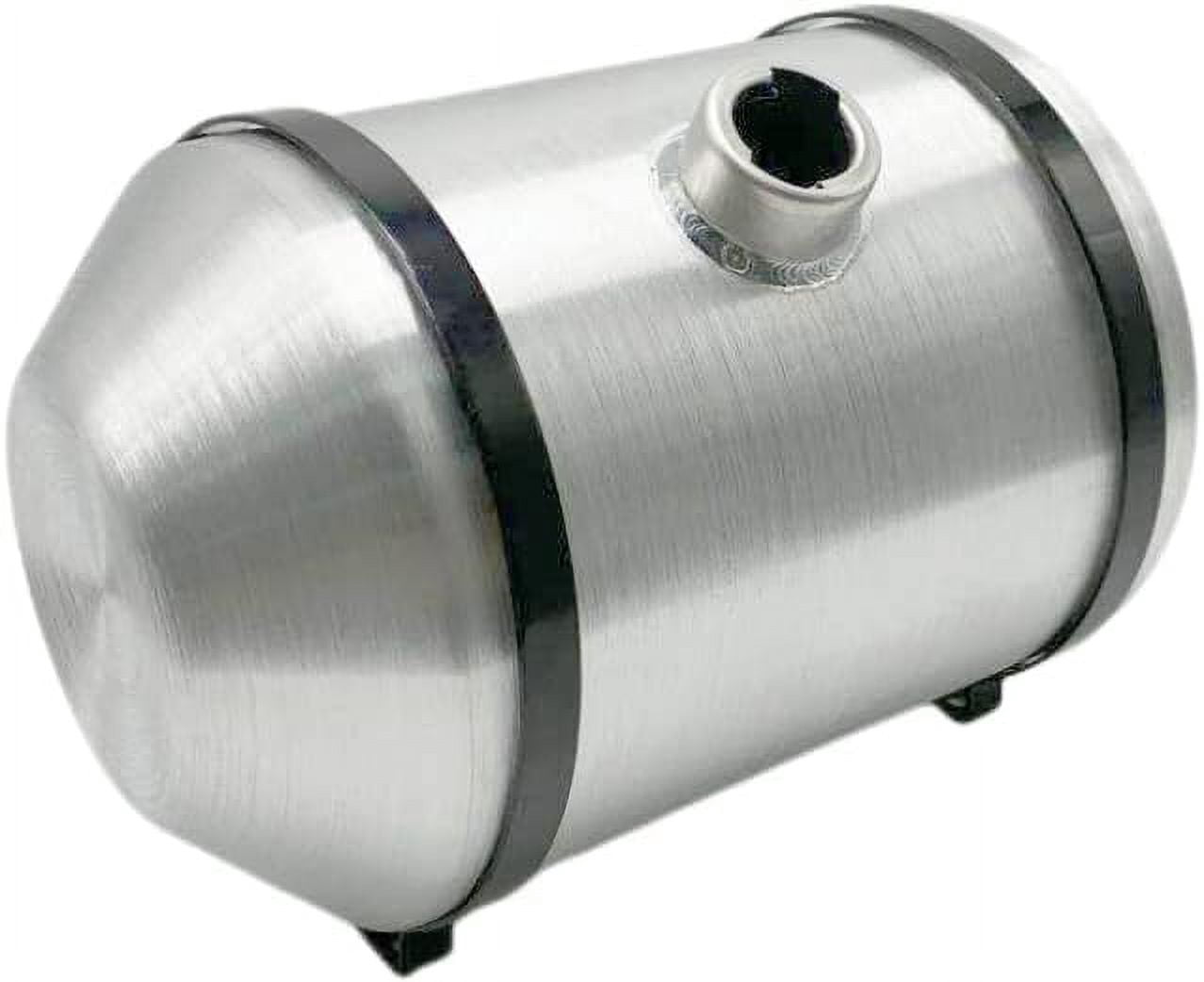 JSD 10" x16" 5 Gallons Spun Aluminum Gas Tank / Fuel Tank for Trike Tractor 1/2" NPT Outlet Center Fill