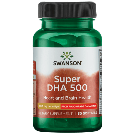 Swanson Super Dha 500 from Food-Grade Calamari 500 mg 30 Softgels