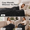 thumbnail image 2 of SUNNY HEAT Electric Blanket Heated Queen 84" x 90" -Fast Heating 5 Levels & 10H Auto off, Warm Soft Fannel Machine Washable, for Bed/Couch/Office, Dark Grey, 2 of 10