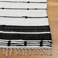 thumbnail image 3 of SAFAVIEH Striped Kilim Kent Striped Cotton Area Rug, Black/Ivory, 6' x 6' Square, 3 of 8