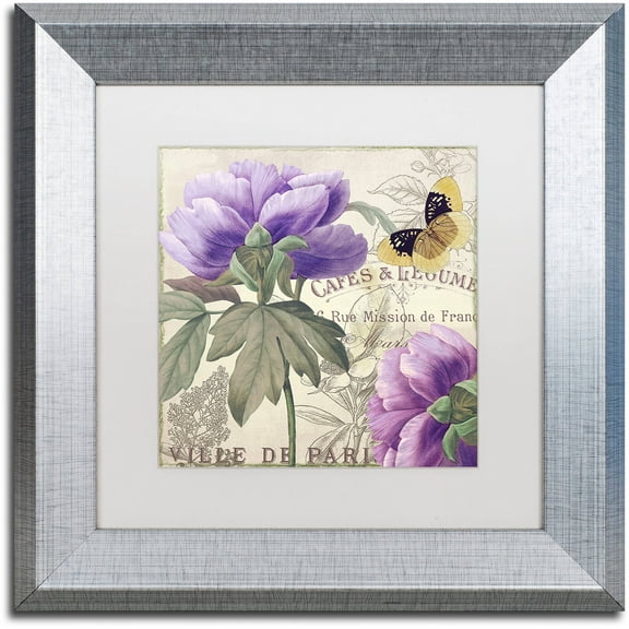 Trademark Fine Art "Petals of Paris IV" Canvas Art by Color Bakery White Matte, Silver Frame