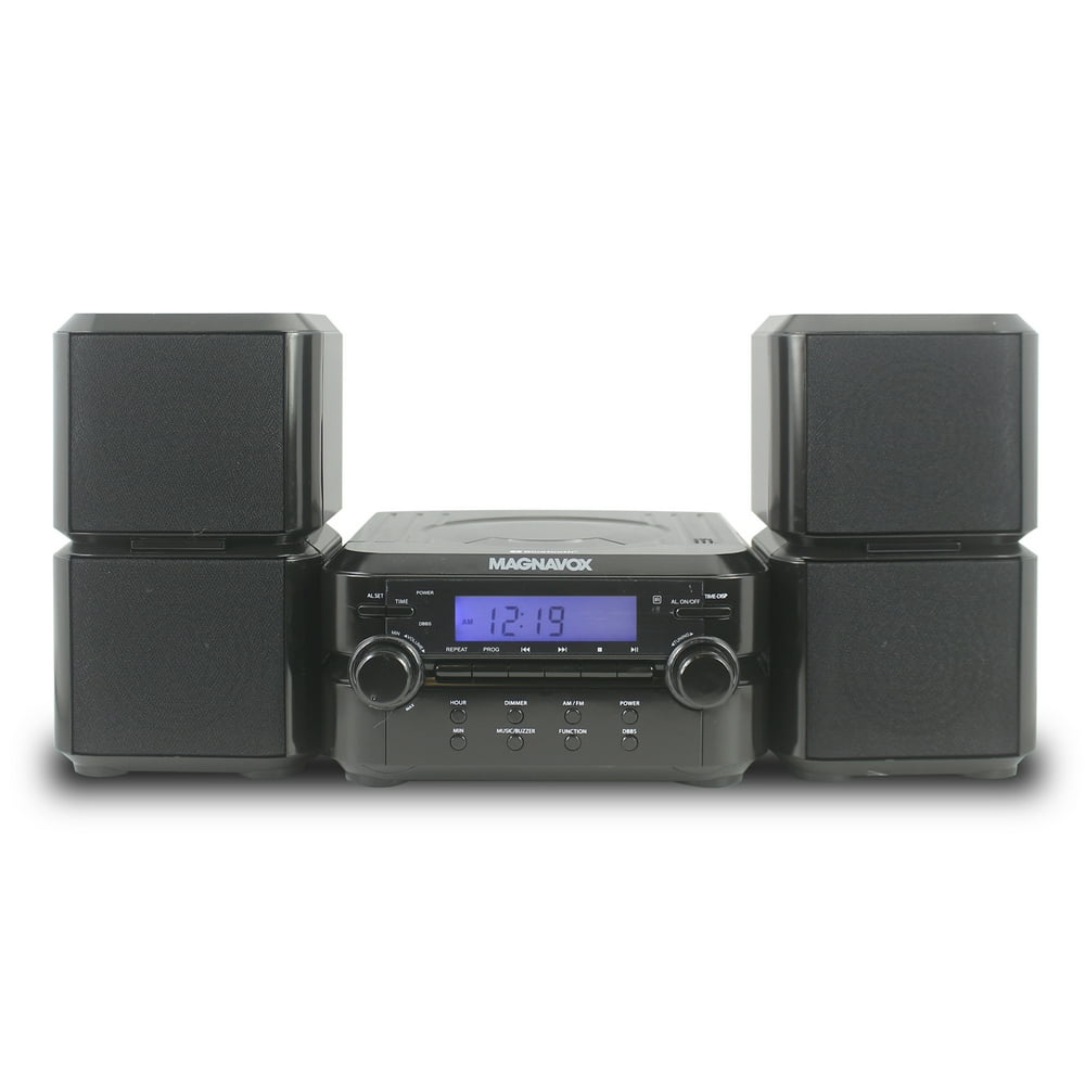 Magnavox Mm435 Black 3Pc Cd Shelf Stereo System Am Fm Radio Walmart