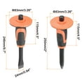 thumbnail image 2 of Uxcell 1set Masonry Chisel 9.8"/11.10" with Hand Guard Flat Pointed Head Chisel with Hand Protection Concrete Chisel, 2 of 5