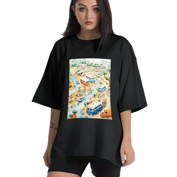 Plus Size Shirt for Women Black Tops for Women Short Sleeves Shirt for Women Watercolor 2 T Shirt Crewneck Shirt for Women XS