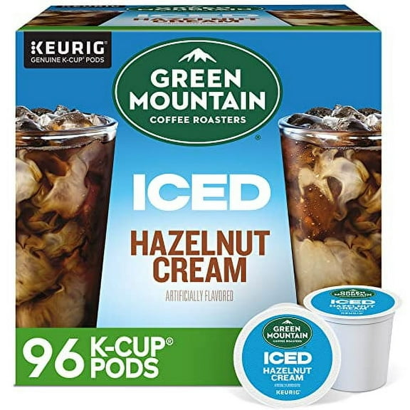 Green Mountain Coffee Roasters ICED Hazelnut Cream, Single Serve Keurig K-Cup Pods, Flavored Iced Coffee, 96 Count