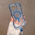 thumbnail image 2 of for iPhone 16 Plus Clear Magnetic Case with Anti-Drop Wrist Strap, Military Grade Drop Protection Anti-Yellowing Cell Phone Cover - Rugged Durable Shockproof Protective Bumper Case, Darkblue, 2 of 9