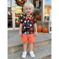 thumbnail image 5 of Cjfdfy Toddler Baby Boy Halloween Outfits Pumpkin Ghost Print Short Sleeve Bowtie Shirts And Shorts Little Baby Cute My First Halloween Clothes 6M-4Y, 5 of 9