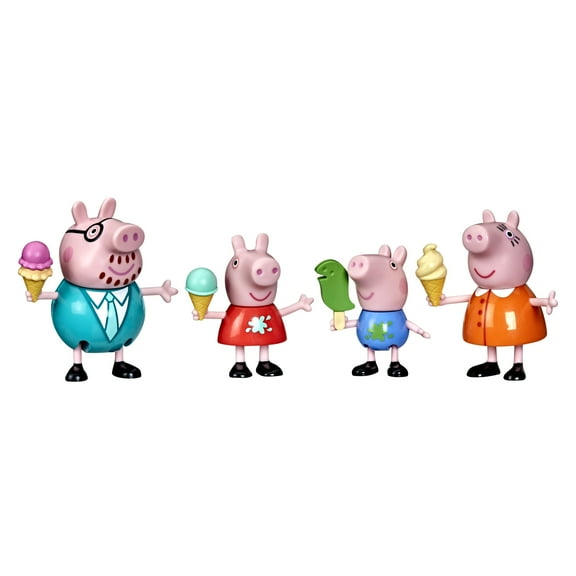 Peppa Pig Peppa's Adventures Peppa's Family Ice Cream Fun Dolls 4-Pack