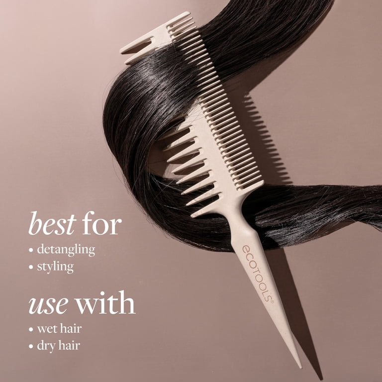 EcoTools Double-Sided Bamboo Hair Comb for Detangling and Styling