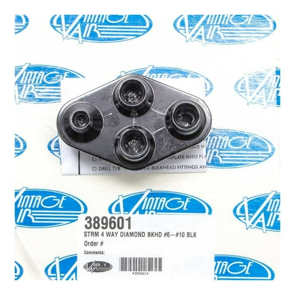 Vintage Air 4 Way Diamond Bulkhead #6 and #10 O-Ring