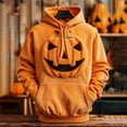 thumbnail image 2 of DHFJKG Halloween Hoodies For Men And Women Embroidered Pumpkin Face Pattern Long Sleeve Sweatshirt Large Size Pocket Hooded With Drawstring Pullover Autumn Winter Unisex Cozy Tops, 2 of 8