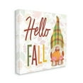 thumbnail image 3 of Hello Fall Cozy Tartan Gnome Holding Pumpkin Inspirational Graphic Art Gallery-Wrapped Canvas Print Wall Art, 3 of 7