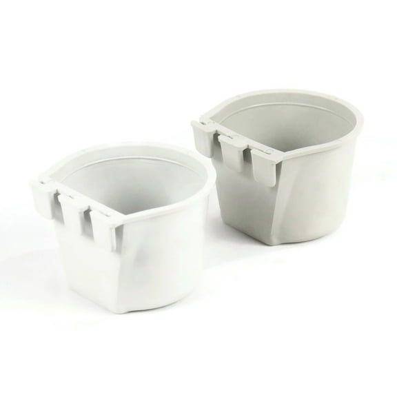 The ROP Shop 2-Pack - Gray Cage Cups for Feed & Water for Poultry, Ducks, Birds, Hamsters