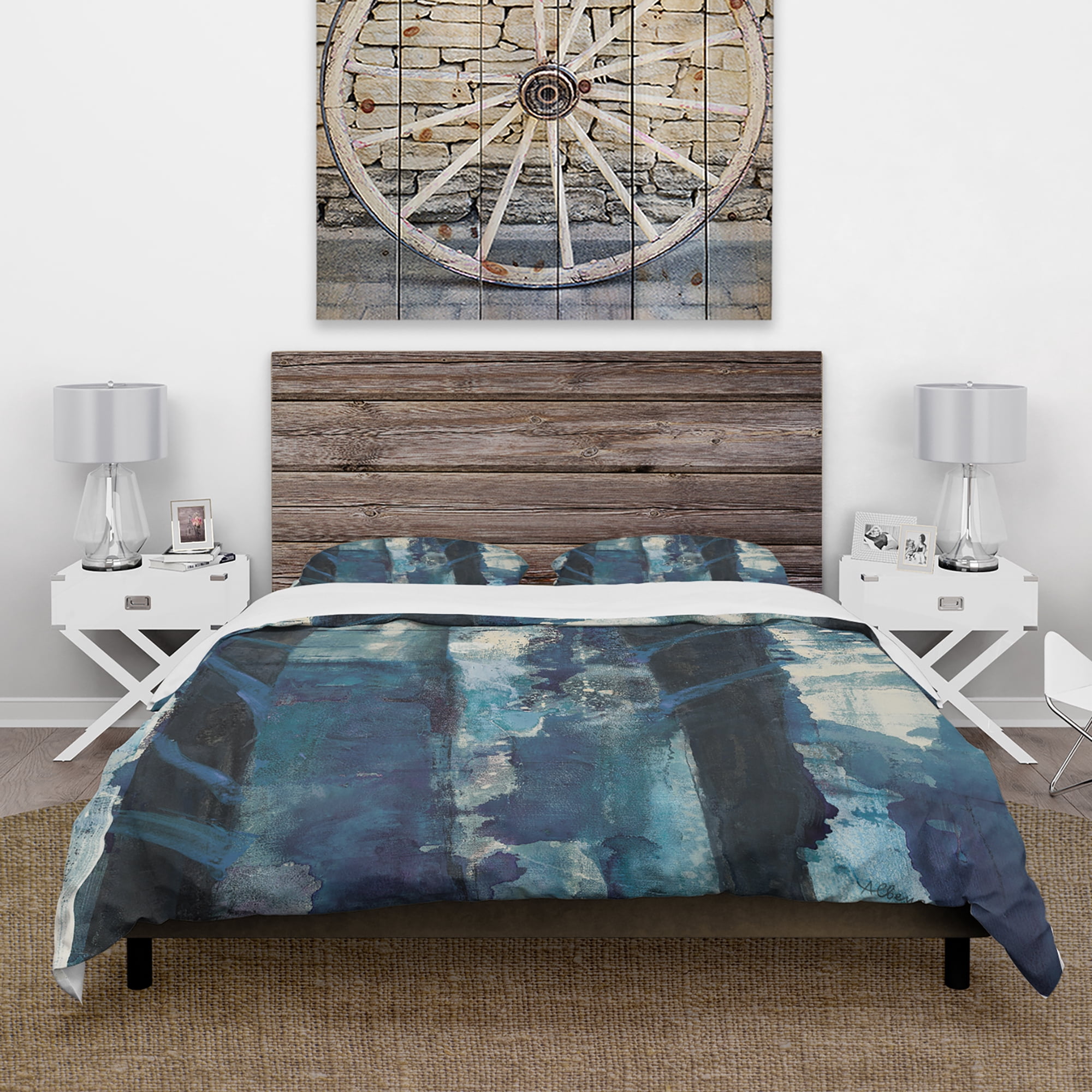 Designart 'Deep Woods I Indigo' Cottage Duvet Cover Set