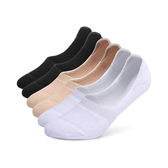Eryueer 6 Pairs Unisex Thick Cushion Athletic Cotton Non Slip Low Cut Flat Liner No Show Socks