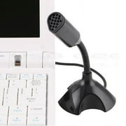 Hight Quality Studio Speech Mini USB Microphone Stand Mic with Holder for Microfono Computer Microphones For PC Laptop Mikrofon S2,Black