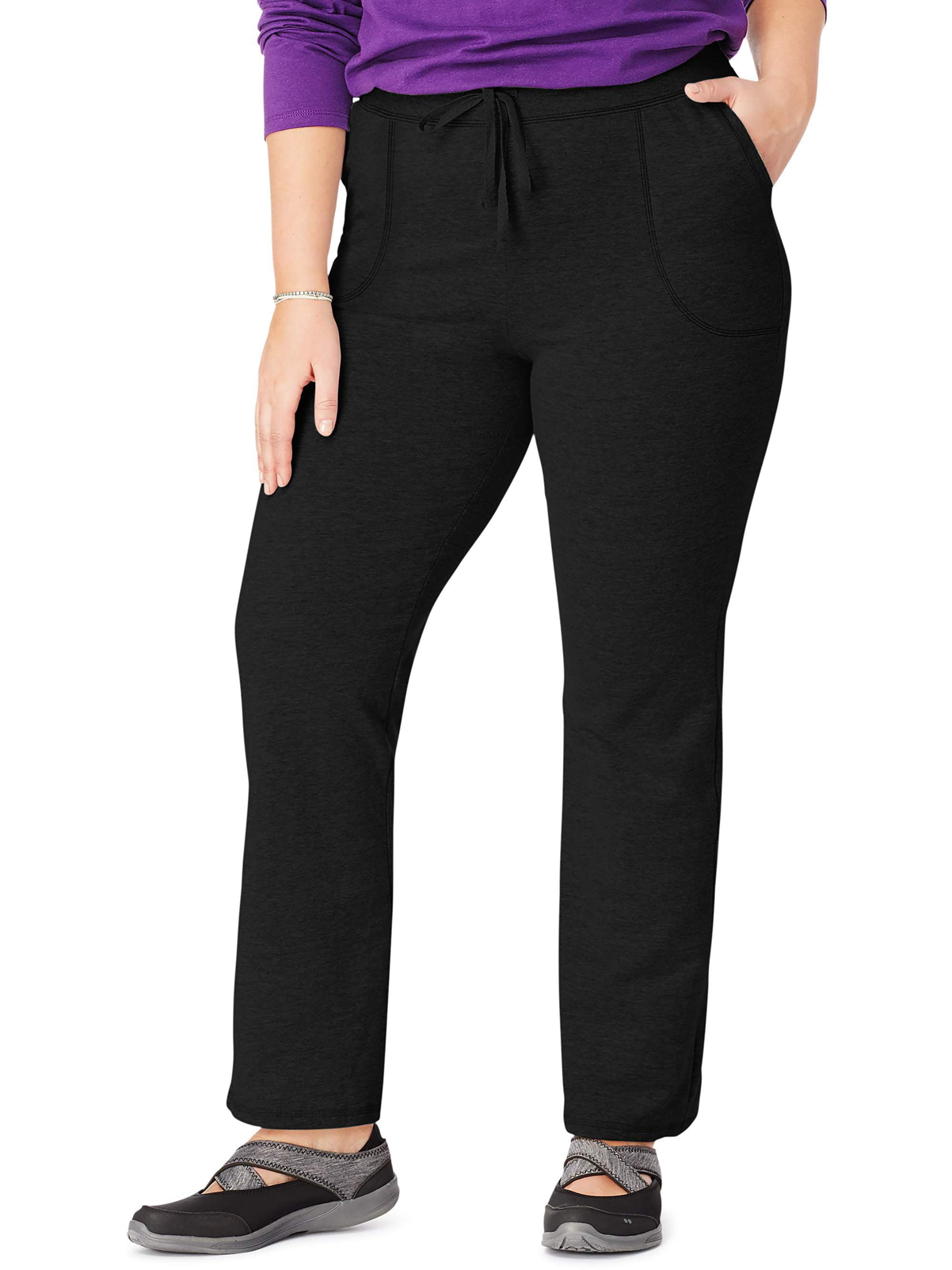 Women's Plus-Size French Terry Pocket Pant - Walmart.com