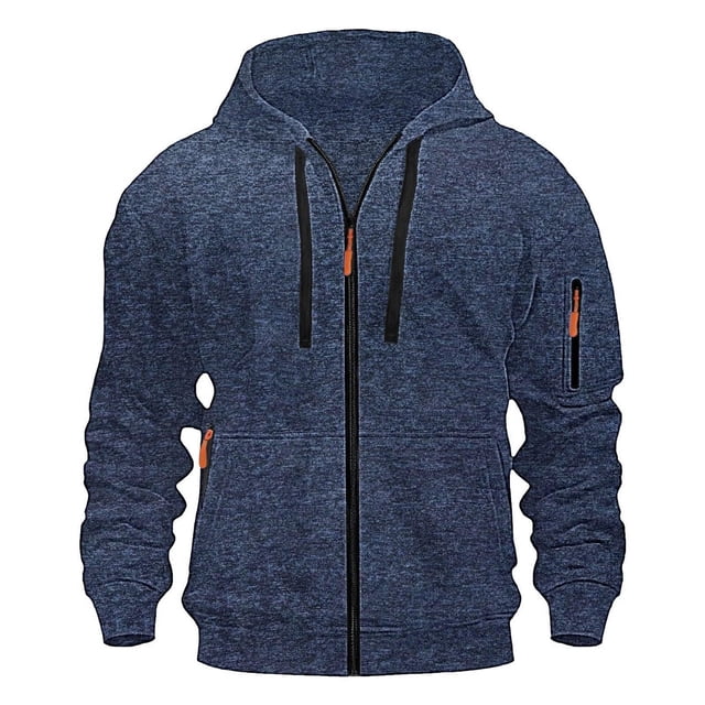 pstuiky manga larga de hombre, Sudadera deportiva de manga larga con capucha y bolsillos múltiples para hombre, estilo cargo, informal, para entrenamiento Tops de talla grande para hombre l