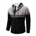 thumbnail image 5 of qucoqpe Classic Knit Cardigan Sweaters for Men Casual Long Sleeve Hoodie Jacket Trendy Full Zip Sweater Coats, 5 of 6