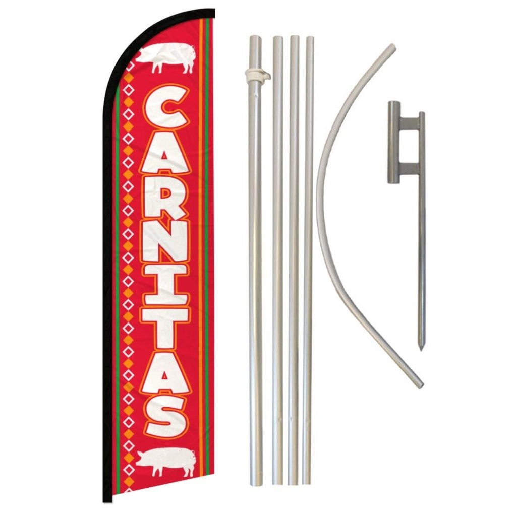 Windless Swooper Feather Flag Kit – 15' Tall Banner For Dispensary & Business Advertising (Marijuana Sign)