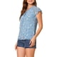 thumbnail image 4 of BLUSA FLORAL PARA MUJER DE SAN VALENTÍN INSPIRE CHIC CON MANGAS CORTAS DE CHIFÓN Y VOLANTES XL AZUL, 4 of 8