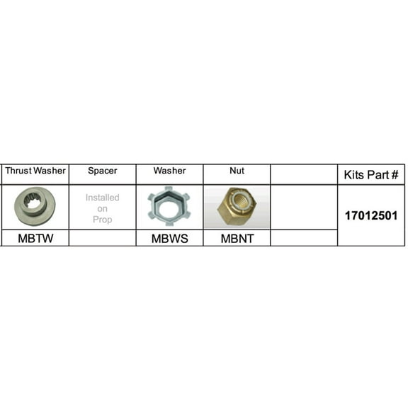 Solas 17012501 MB-PKT Propeller Kit for Mercury 9.9-25 HP