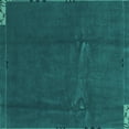 thumbnail image 1 of Ahgly Company Indoor Square Abstract Turquoise Blue Modern Area Rugs, 3' Square, 1 of 4