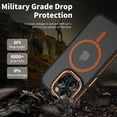 thumbnail image 3 of JTCASES for iPhone 12 Pro Max Magnetic Case Support Wireless Charging, Car Mount, Thin Lightweight Rugged Shockproof Shell Anti-yellow Clear Silicone Frame, Orange, 3 of 7