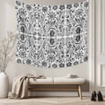 thumbnail image 5 of Black Grey Boho Small Tapestry for Bedroom Wall Hanging Tapestry,Ethnic Tribal Floral Abstract Art Aesthetics Ceiling Backdrop Tapestries Poster Blanket Wall Decor for Living Room 23" x 28", 5 of 8