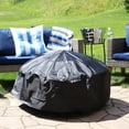 thumbnail image 3 of Sunnydaze 30" Diameter x 12" H Black Solid Fire Pit Cover, Drawstring, 3 of 5