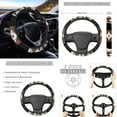 thumbnail image 3 of Renewold American Tribal Brown Black 12 Pieces Car Seat Cover Steering Wheel Cover, Seat Belt Strap Wrap Cover Armrest Pad Handbrake Cover Gear Shift Cover + Truck Vans Sedans Cup Holder Coasters, 3 of 7