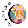 thumbnail image 6 of DouZhe Waterproof Spare Tire Cover, Retro Peace and Love Prints Adjustable Wheel Covers Fit for Jeep Trailer RV SUV Car, 14 inch, 6 of 7