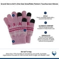 thumbnail image 4 of Grand Sierra Girl's One Size Snowflake Pattern Touchscreen Gloves, 4 of 4