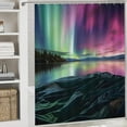 thumbnail image 5 of 4Pcs Lake Northern Lights Waterproof Shower Curtain Sets for Bathroom,Colorful Nature Modern Style Bathroom Decor Set with Shower Curtain and Rugs and Accessories, 5 of 8