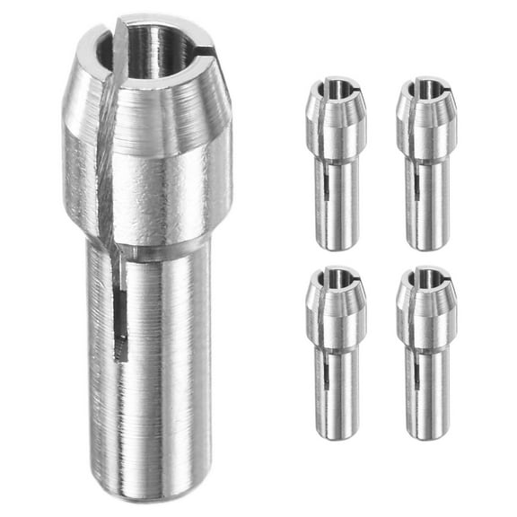 Uxcell 5-Pack 304 Stainless Steel Drill Chuck, 1/8 Inch Collets Set 4.2mm Shank Diameter for Rotary Tools [Silver]
