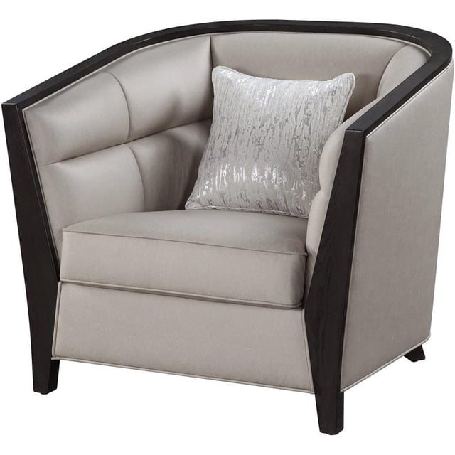 ACME Zemocryss Fabric Upholstered Chair with Pillow in Beige