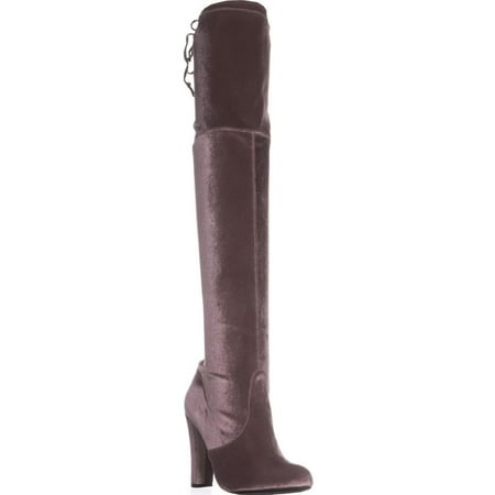 Womens Steve Madden Gorgeous Over-The-Knee Dress Boots, Taupe Velvet, 8