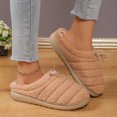 thumbnail image 2 of Slippers for Women,Cozy On Slippers For Indoor Outdoor Comfort Soft Warm Shoes Casual Loafers Winter Home Footwear,Womens Slippers,Brown,10, 2 of 9