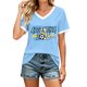 thumbnail image 2 of Women's Football Graphic T-Shirt, Women's V-Neck Short Sleeve Letter Print T-Shirt, Fashion Casual Top for Daily Wear for Soccer Tournament 2026 Blue Size: S, 2 of 5