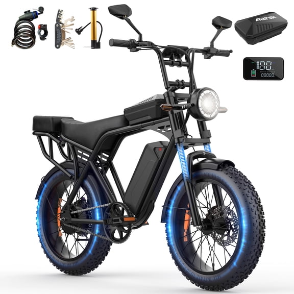 Unibike Ebike for Adults, 748 Peak Motor Electric Bike, 48V/15Ah Removable Battery, 20“X4” Fat Tire E-Mountain Bike, Off-Road E-Bike With Led Turn Signals