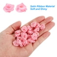 thumbnail image 4 of Unique Bargains Mini Satin Ribbon Roses Tiny Fabric Flowers Embellishments Rosettes Applique Pink 50 Pcs, 4 of 5