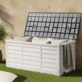 thumbnail image 4 of Ktaxon 75gal Outdoor Storage Box, Collapsible Resin Deck Container with Quick Assembly & Compact Fold, White, 4 of 10