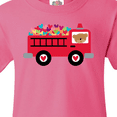 thumbnail image 4 of Inktastic Valentine Fire Truck Heart Bear Youth T-Shirt, 4 of 5