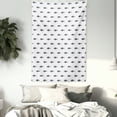 thumbnail image 3 of Ocean Tapestry, Hand Drawn Sketchy Sealife Schoal of Fish Whales Dolphins Artwork, Wall Hanging for Bedroom Living Room Dorm Decor, 40W X 60L Inches, Charcoal Grey Black and White, by Ambesonne, 3 of 5