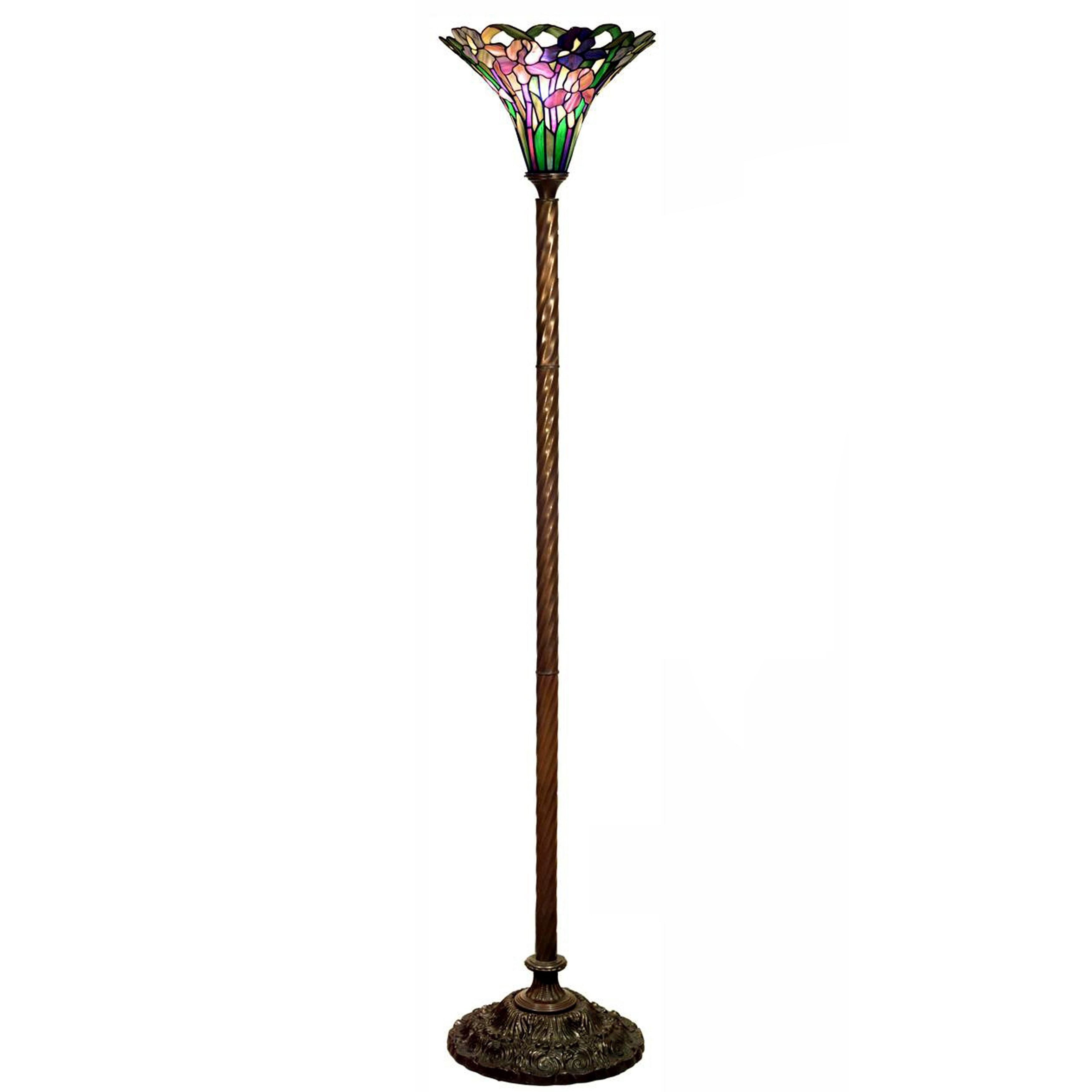 72" Tiffany-style Iris Torchiere Floor Lamp