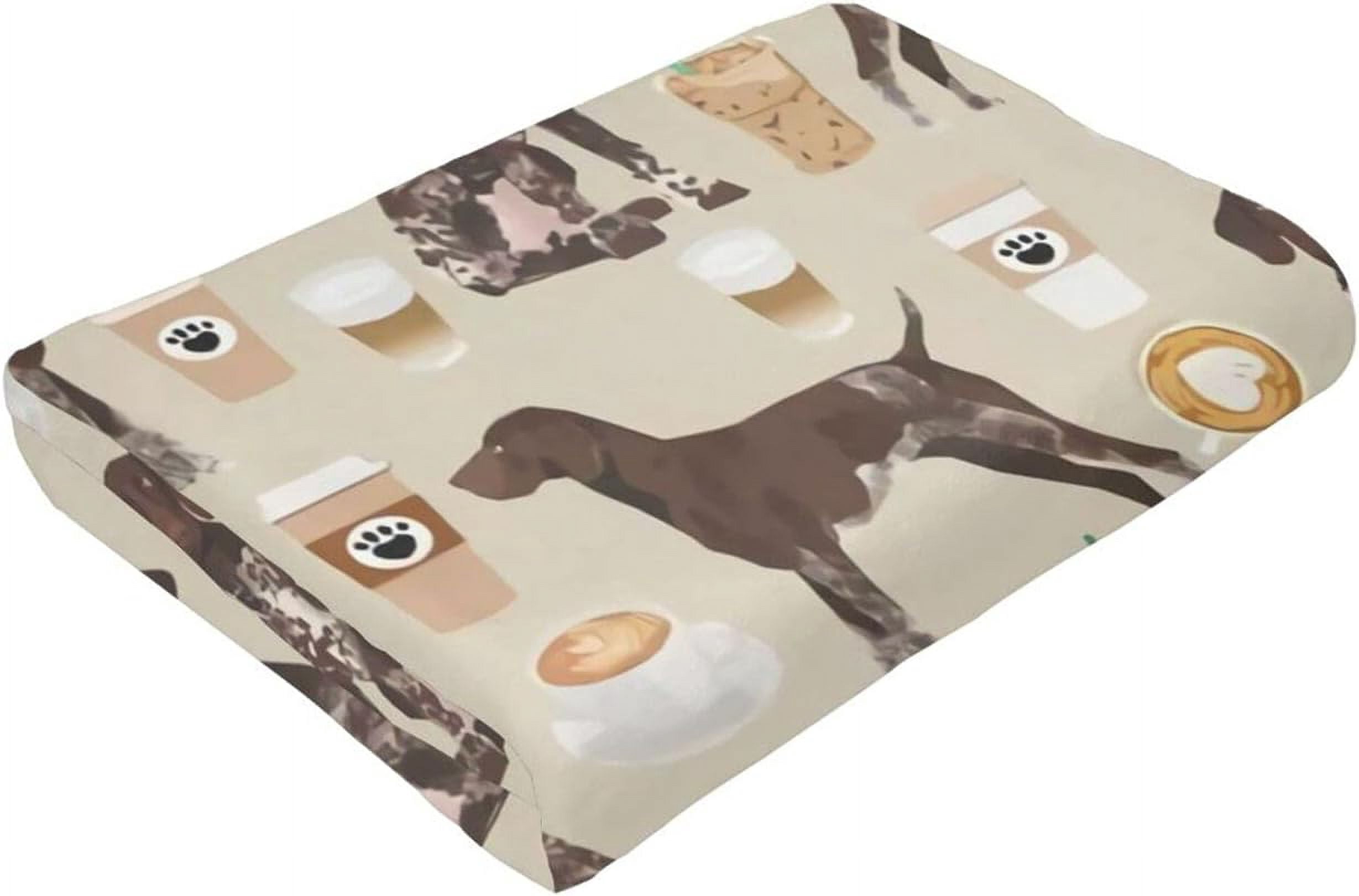 Newhomestyle 3D Flannel Plush Throw Blanket, 60"x50" German Shorthair Pointer Dog Breed Custom Pet Coffee Lover, Super Cozy Air Conditioning Blanket